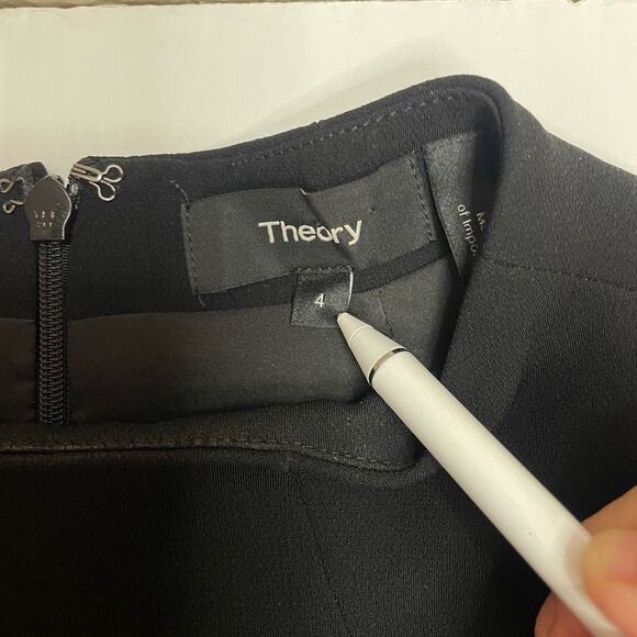 Theory Jasneah Admiral Crepe Mini Dress Black Size 4 - Picture 5 of 11